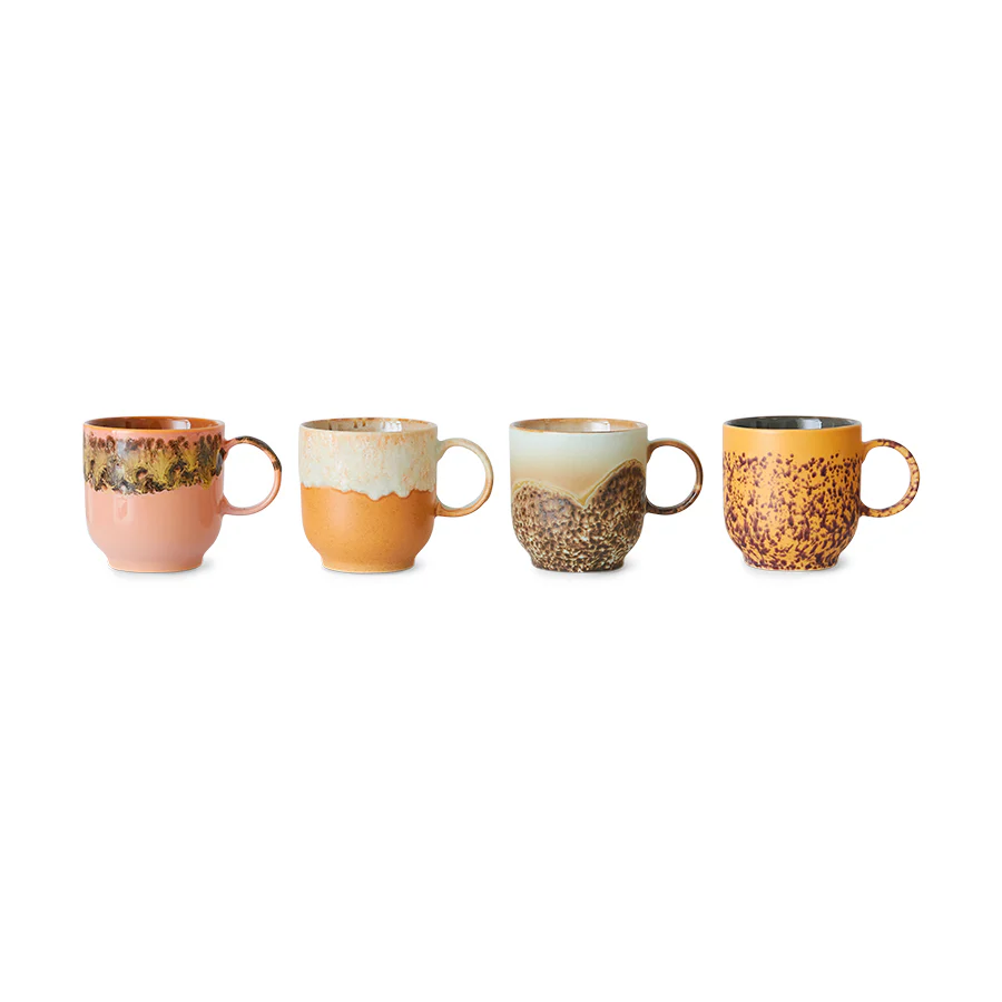 PRE ORDER 70s Ceramics: Cafe Mugs Cape Set Of Four - Image 5