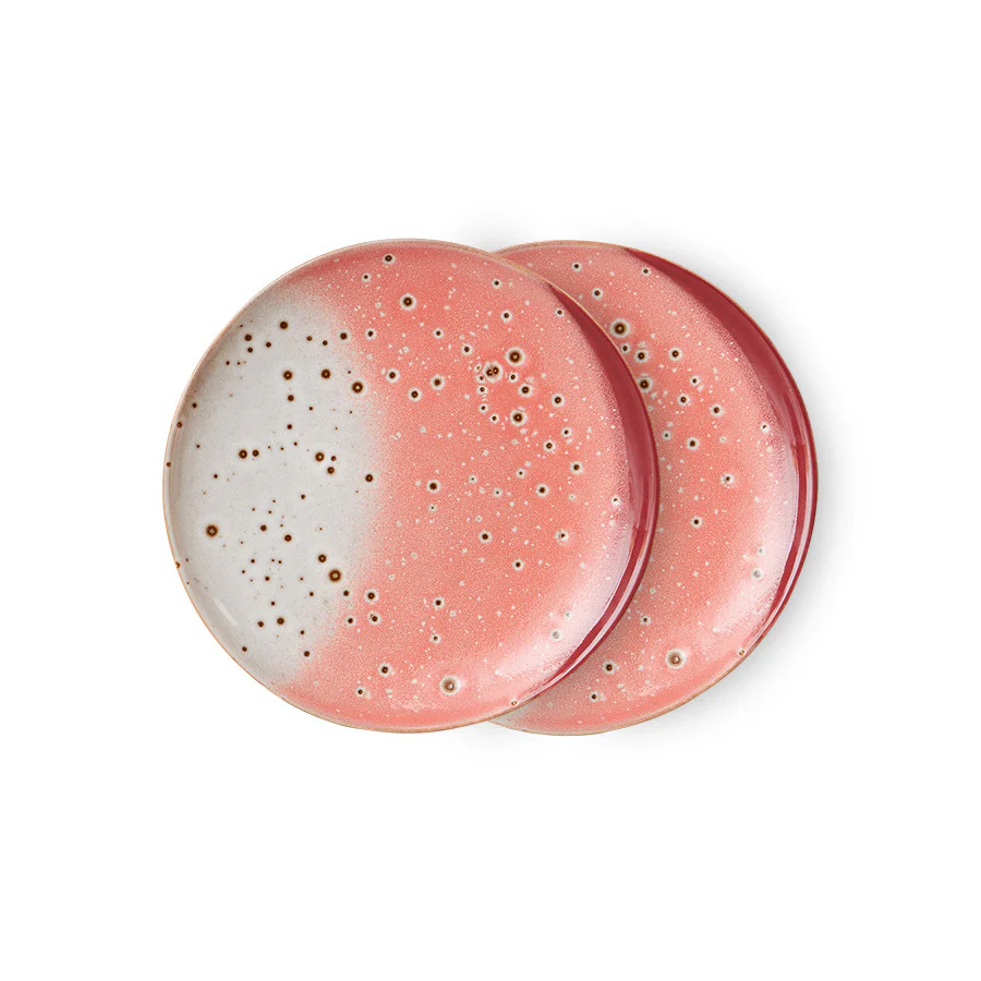 70s Ceramics Dessert Plates Lychee (set of two)