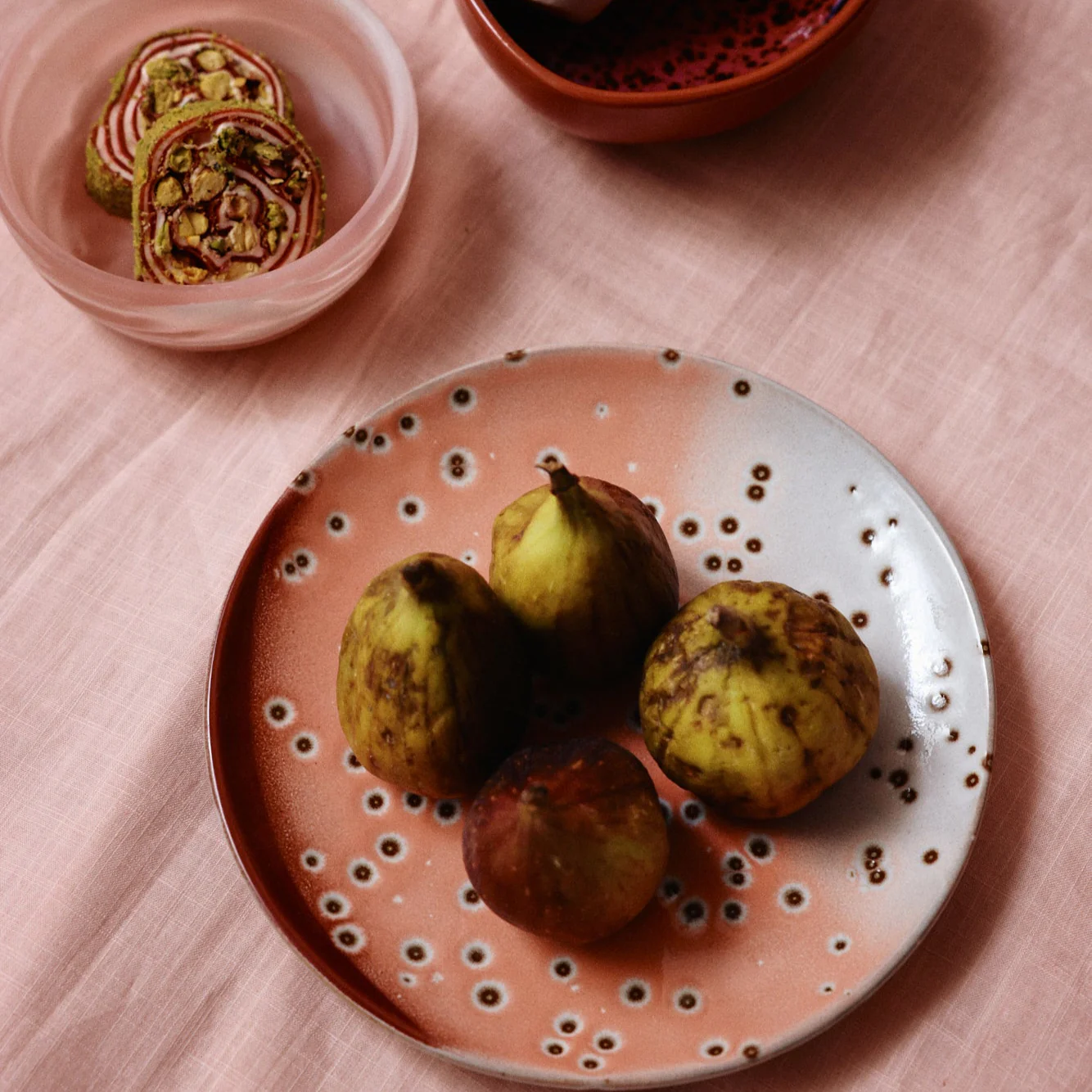 70s Ceramics Dessert Plates Lychee (set of two) - Image 2