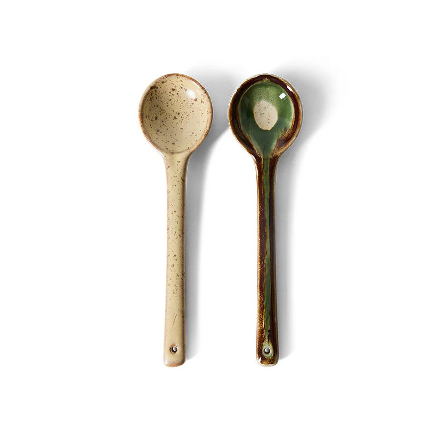 70s Ceramics: Serving Spoons Hills, Set of 2