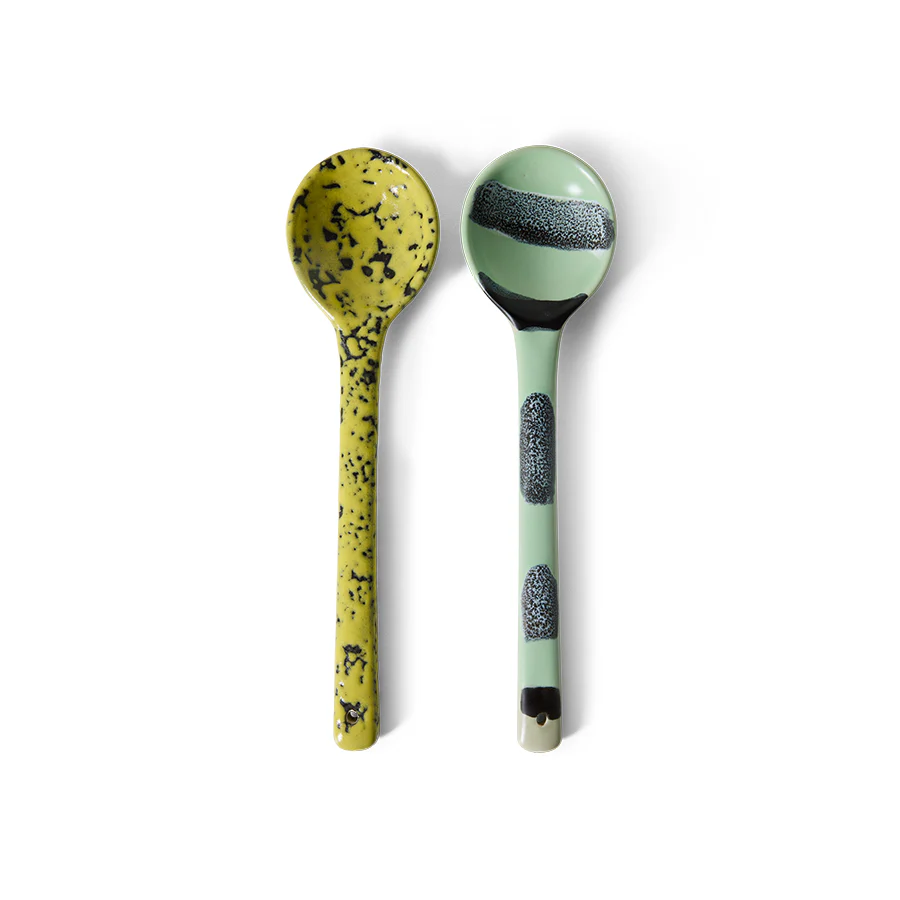 70s Ceramics: Serving Spoons Mines, Set of 2