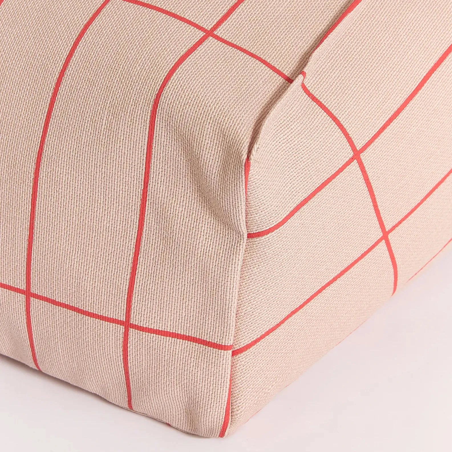 Armchair Beanbag -Kids Vibes - Pink and Red Grid - Image 3