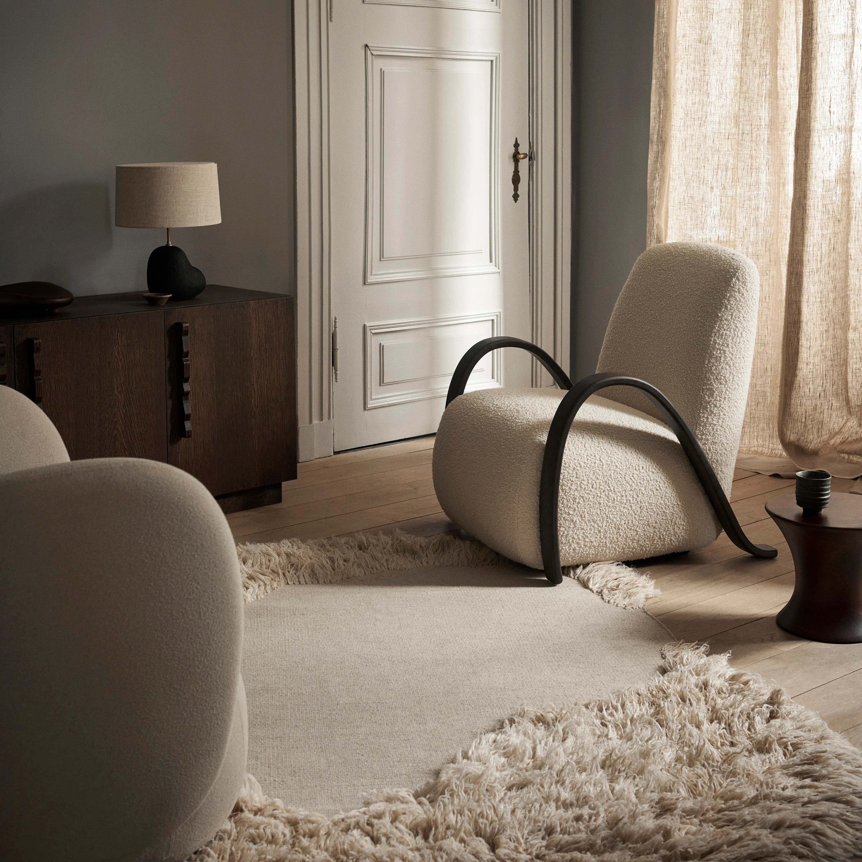 Buur Lounge Chair Nordic Bouclé - Dark St/Off-white