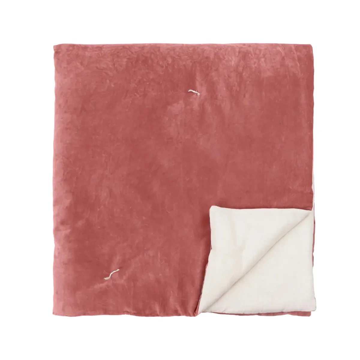 Cotton Velvet Bedspread Rose