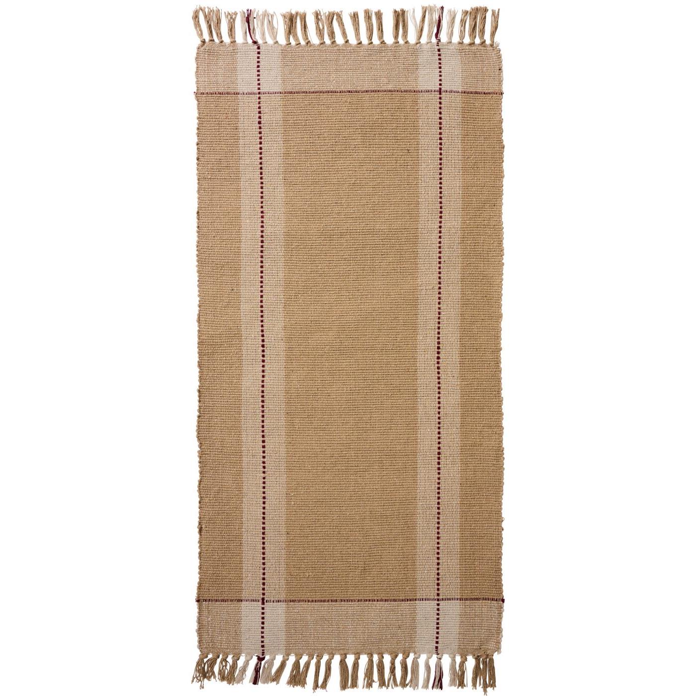 Floor Runner Cream and Beige w/Red Stripes