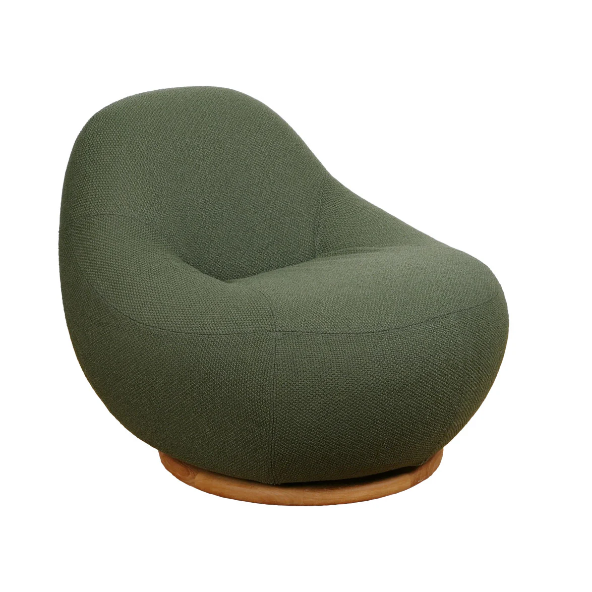Gem Lounge Chair with Teak Swivel : Dark Green