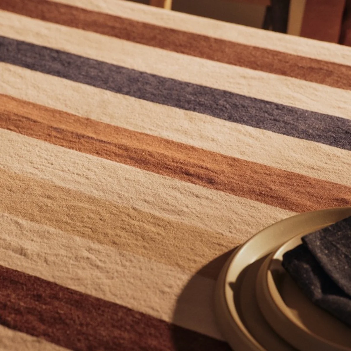 Hale Tablecloth - Cashmere/Mocha/Indigo Blue - Image 2
