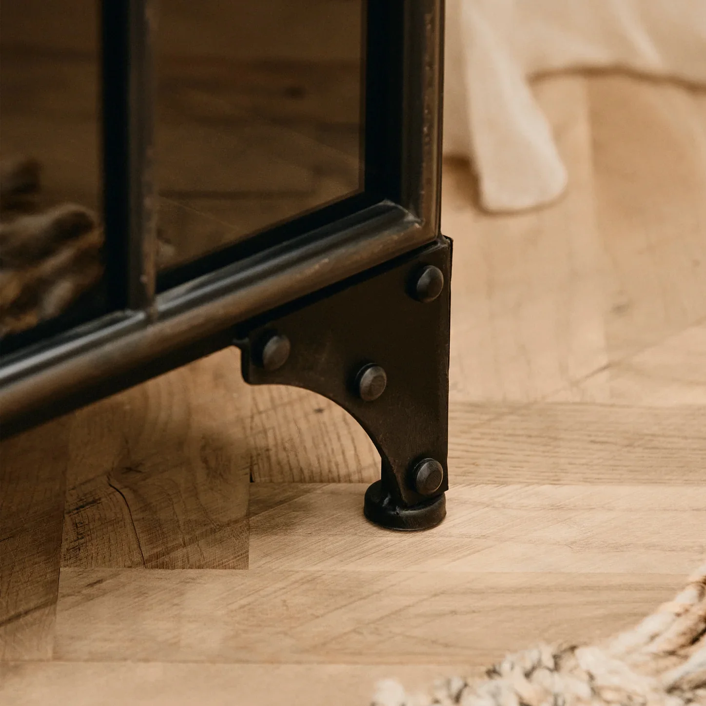Iron & Glass Triple Door Cabinet - Image 2