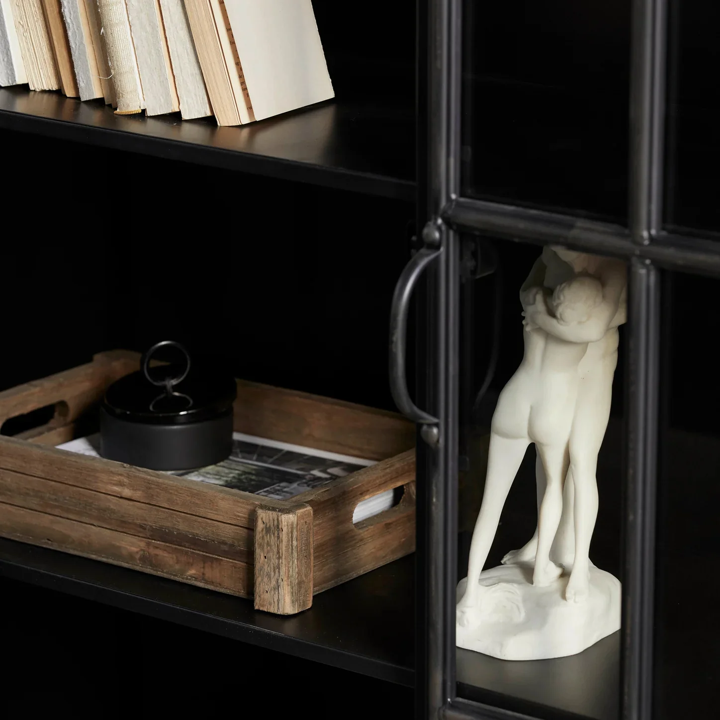 Iron & Glass Triple Door Cabinet - Image 4