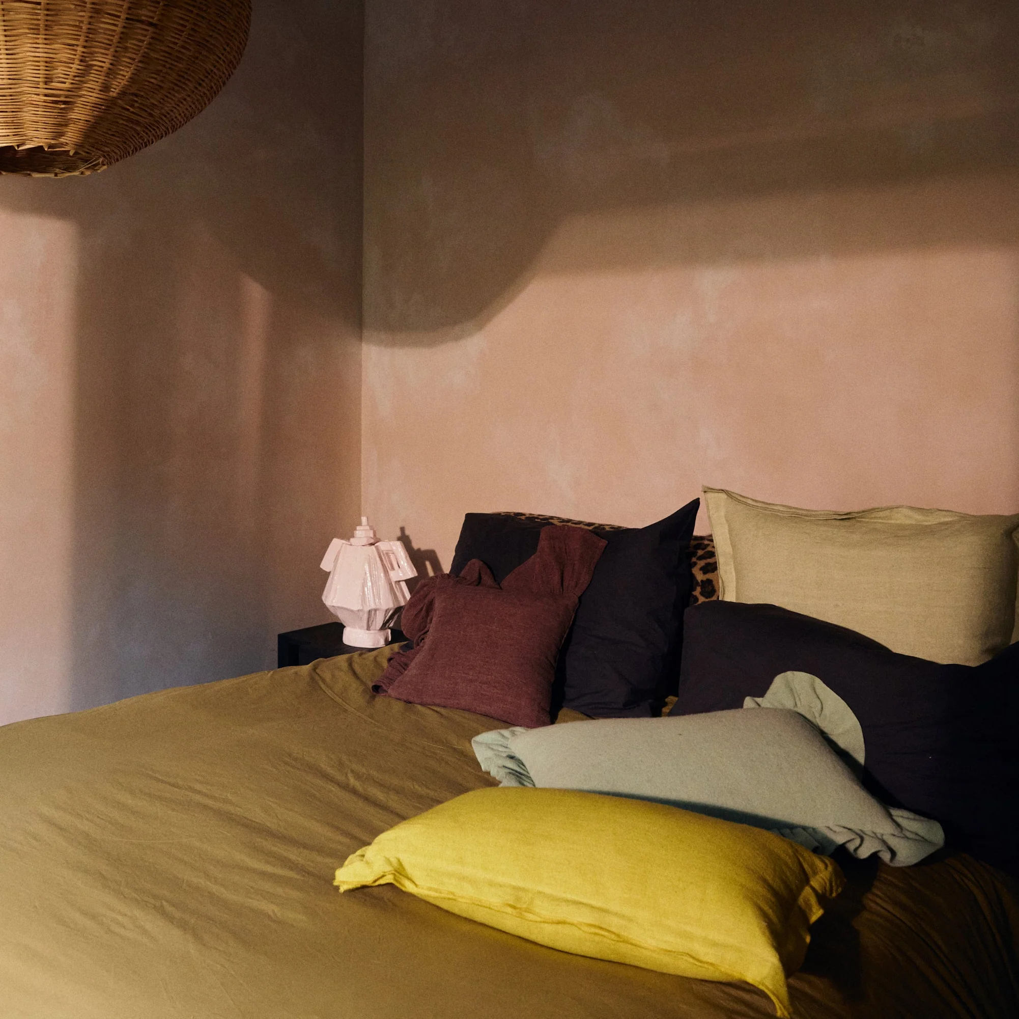 Linen Cushion, Lemongrass 50 x 30cm - Image 3