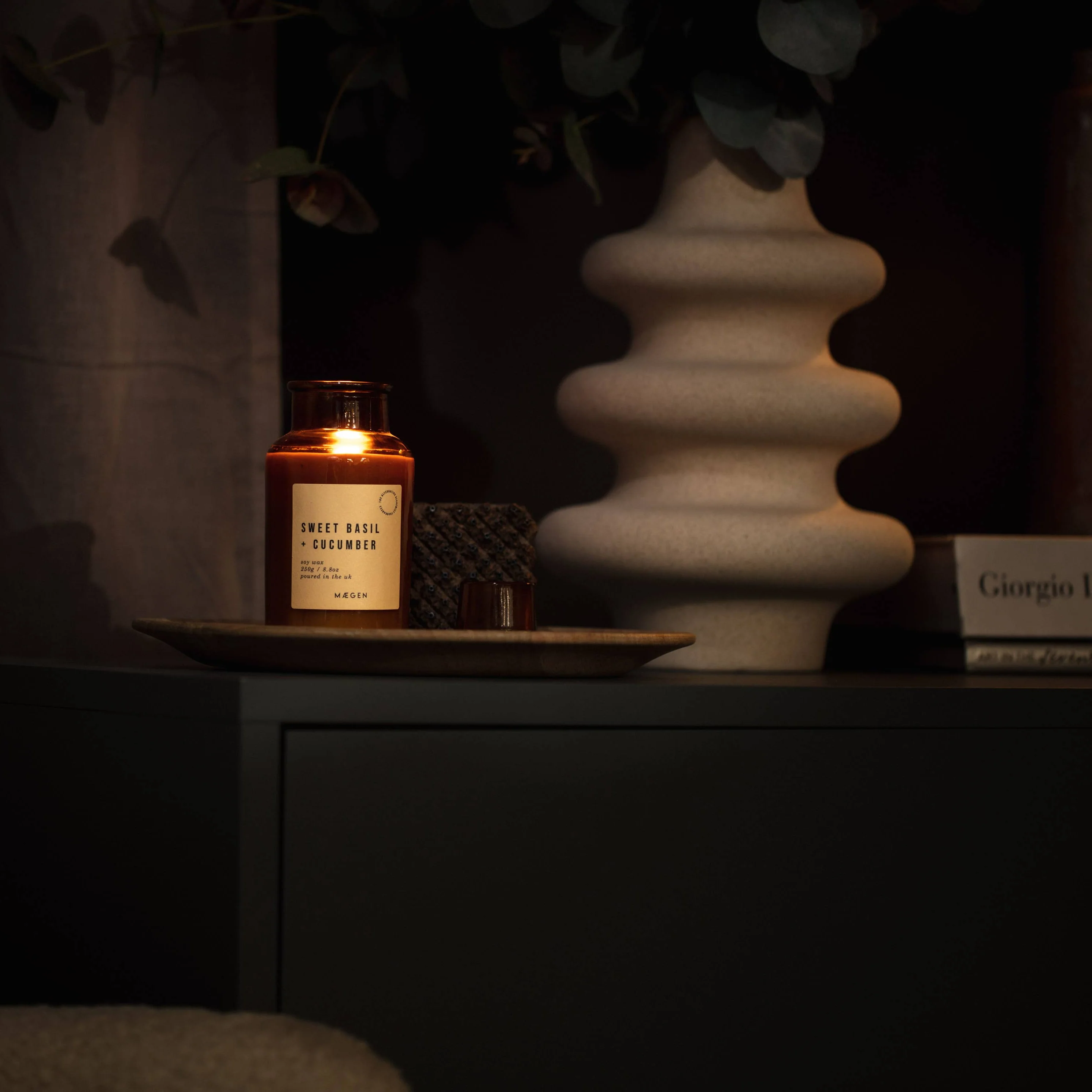 MÆGEN Alchemist Candle - Sweet Basil & Cucumber: 250g - 8.8oz - Image 2