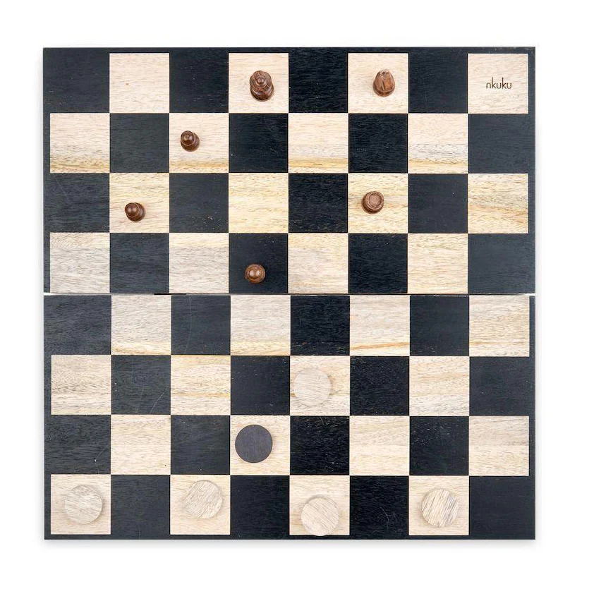 Mango Wood Chess & Draughts