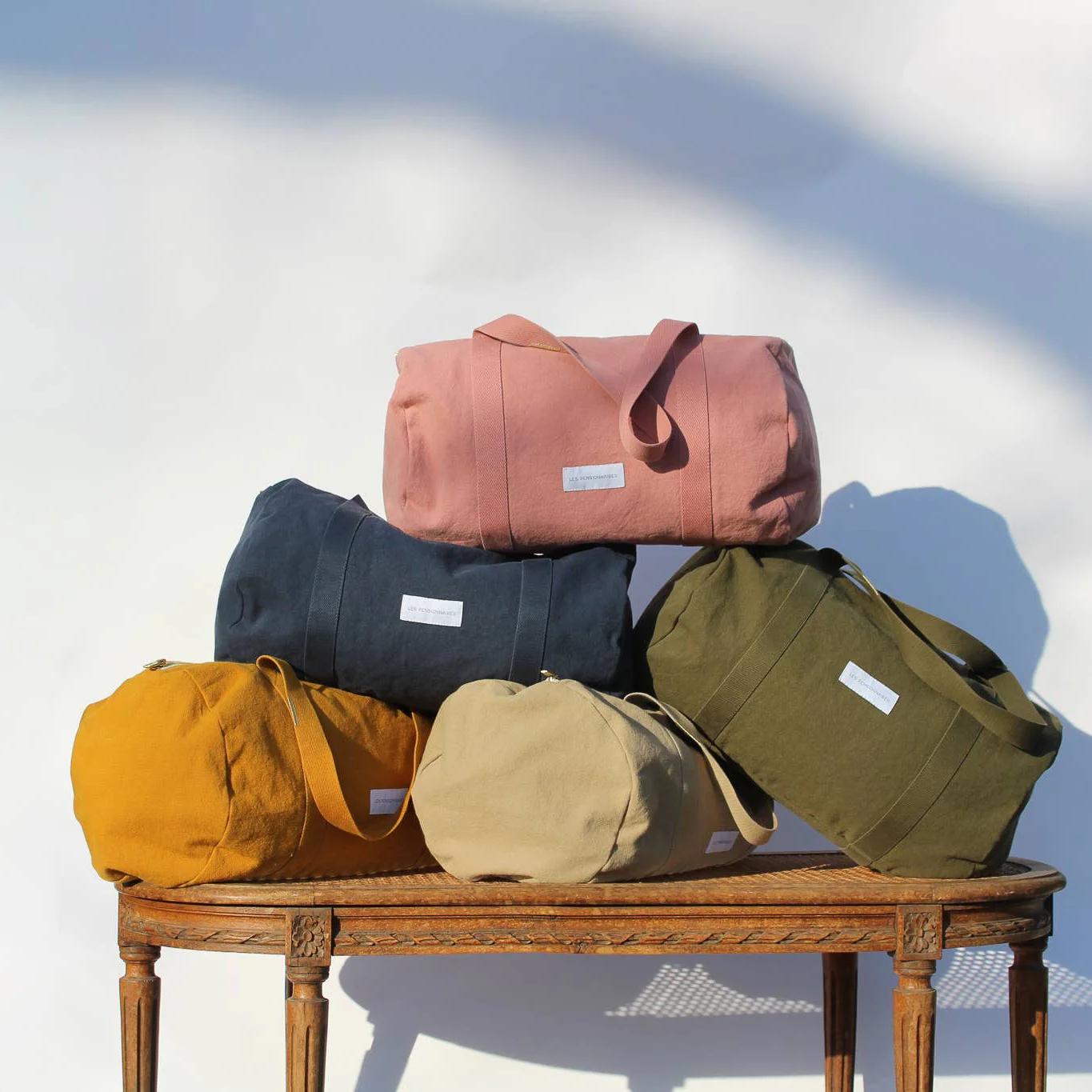 Mini bowling bag in organic cotton canvas Rosewood - Image 6