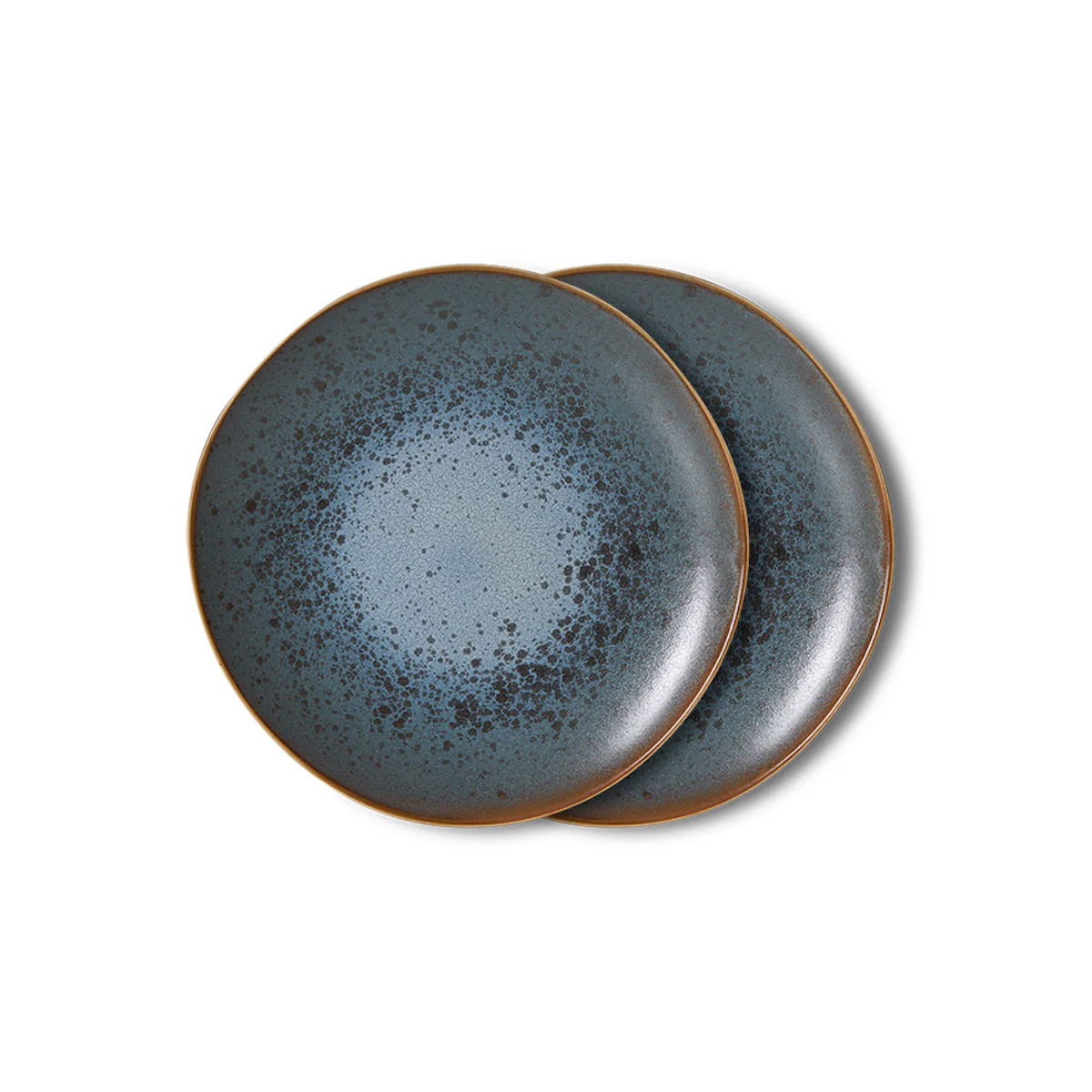 70's Ceramics Dessert Plate Mineral Set of 2