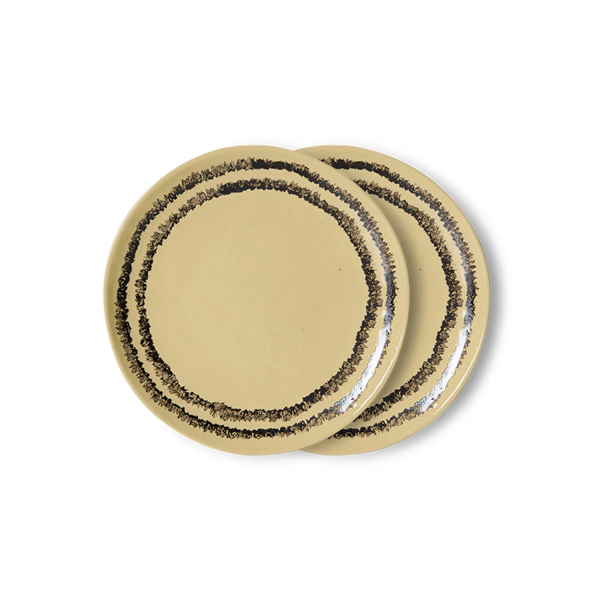 70's Ceramics Dessert Plate Vanilla, Set of 2