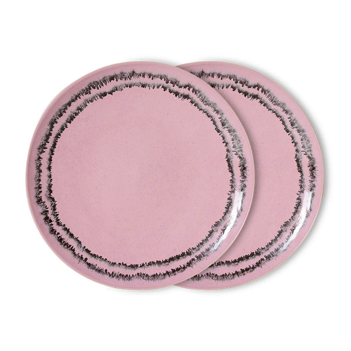 70s Ceramics Dinner Plates Bubble, Set of 2