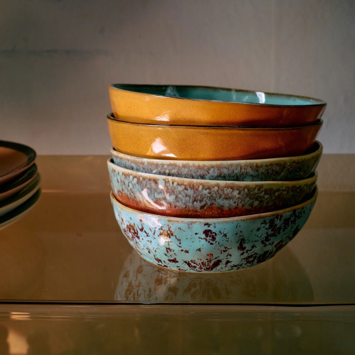 70s Ceramics: Pasta Bowls Patina, Set of 2 - Image 2