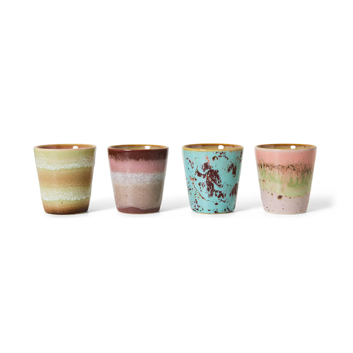 PRE ORDER 70s Ceramics: Ristretto Mugs Futurism, Set of 4 - Image 2