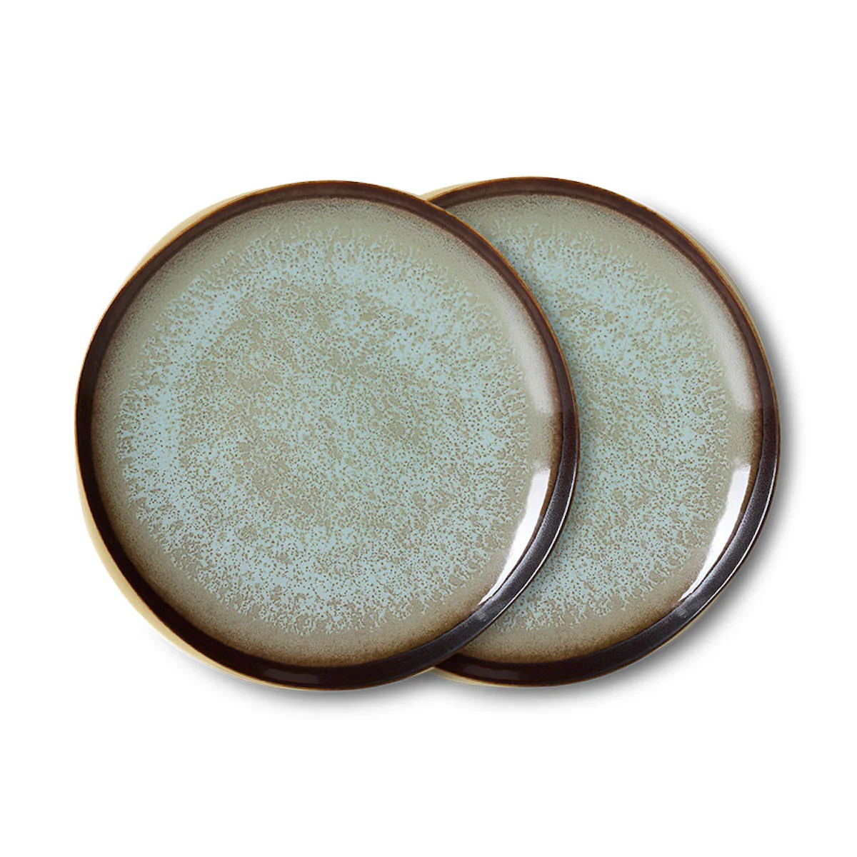 70's Ceramics Side Plate Contrast, Set of 2