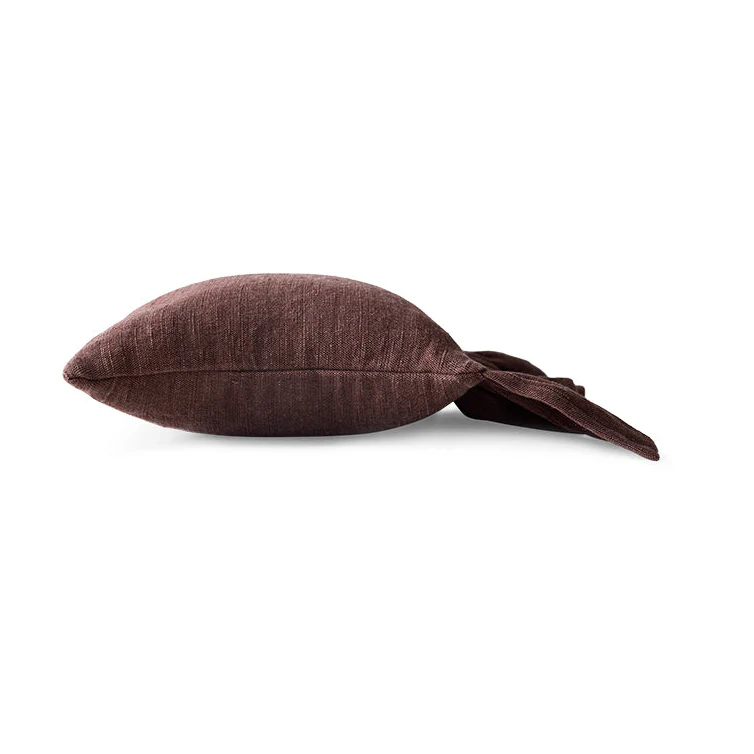 Ruffle Cushion, Chestnut 50 x 50cm - Image 5