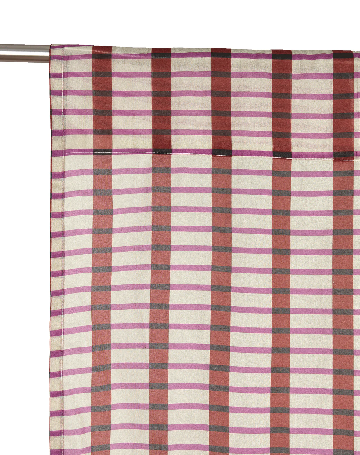Sheer Cotton Voile Curtain Wendy - Brown Purple Mosaic