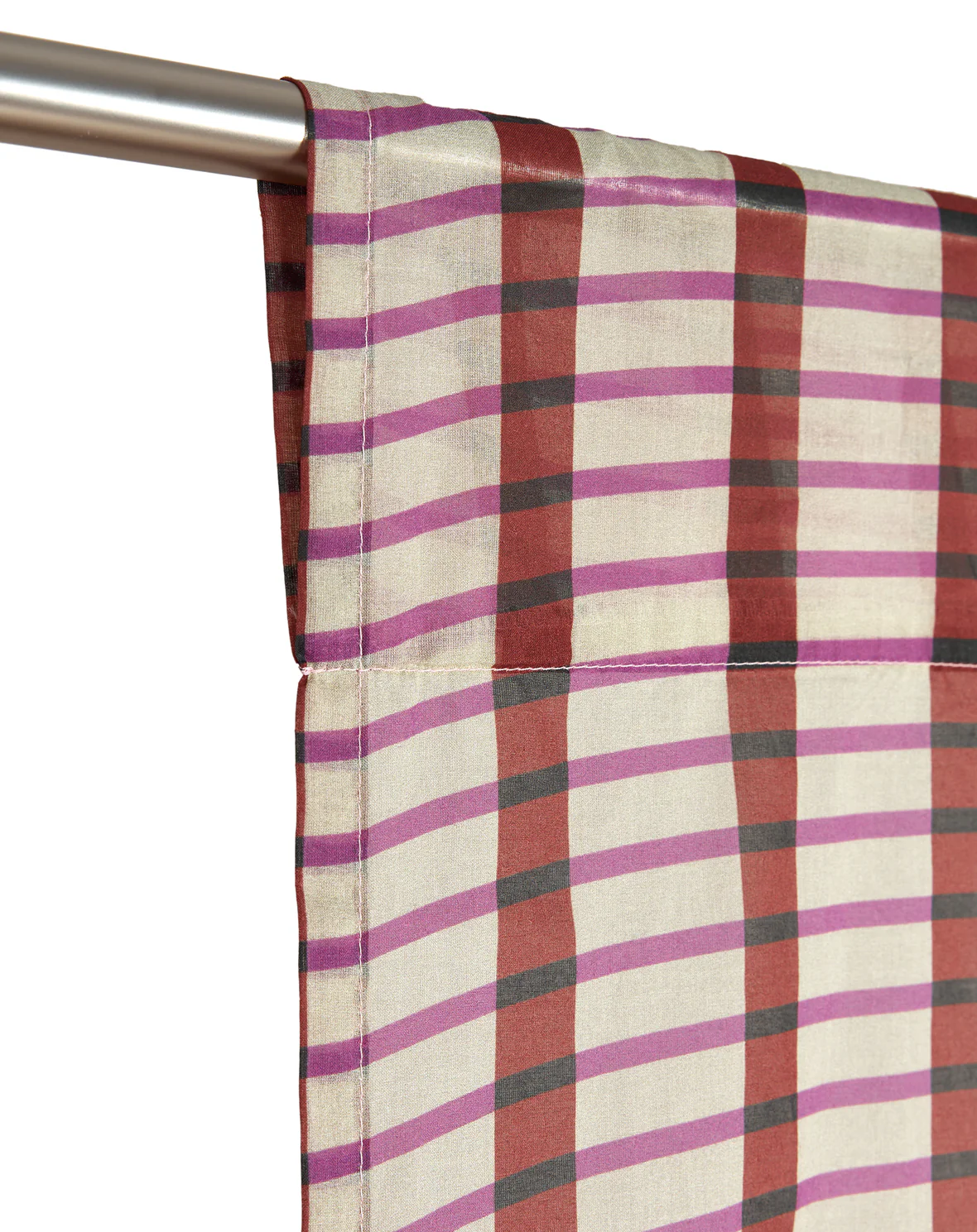 Sheer Cotton Voile Curtain Wendy - Brown Purple Mosaic - Image 2