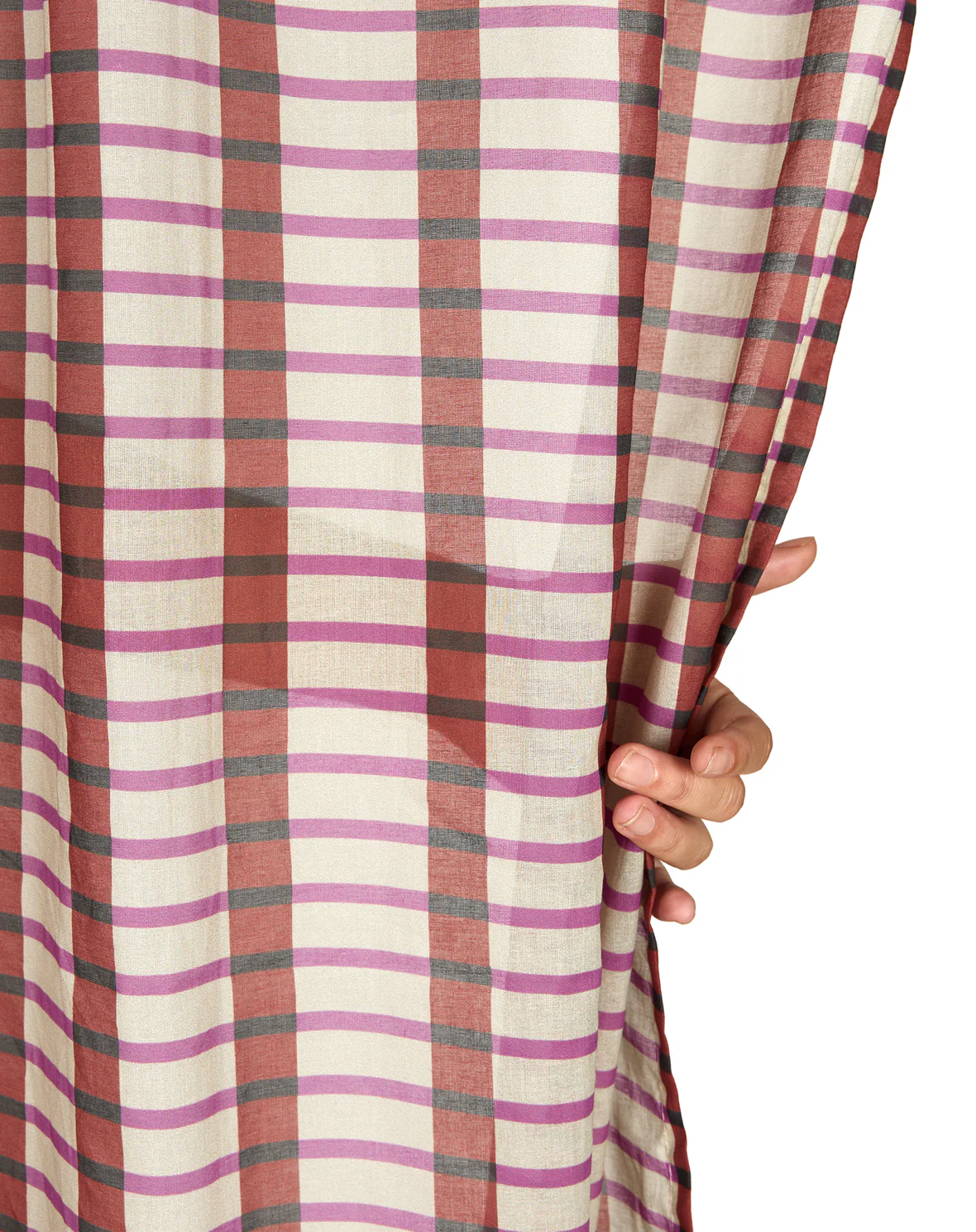 Sheer Cotton Voile Curtain Wendy - Brown Purple Mosaic - Image 4