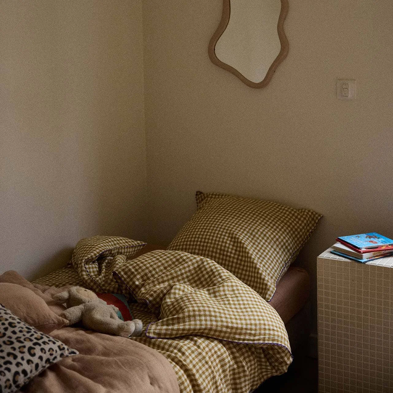 Single Bed Set Vichy Curry Gabrielle Paris x Horty - Image 2