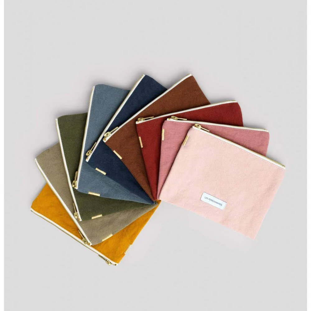 Small Pouch in Organic Saffron Yellow Cotton Canvas - Image 3