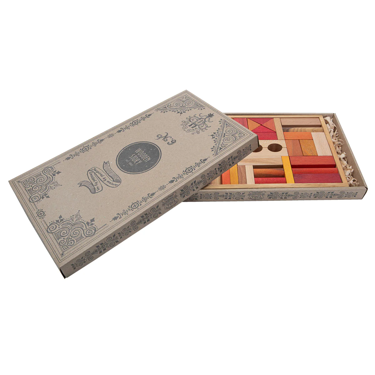 Wooden Montessori Blocks In Tray 54 Pcs, Warm - Image 2